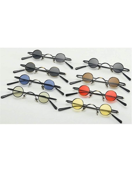 Round New round hip hop candy color sunglasses female brand design metal small frame punk sun glasses - Brwon - CH18UKELKOA $...