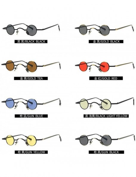 Round New round hip hop candy color sunglasses female brand design metal small frame punk sun glasses - Brwon - CH18UKELKOA $...