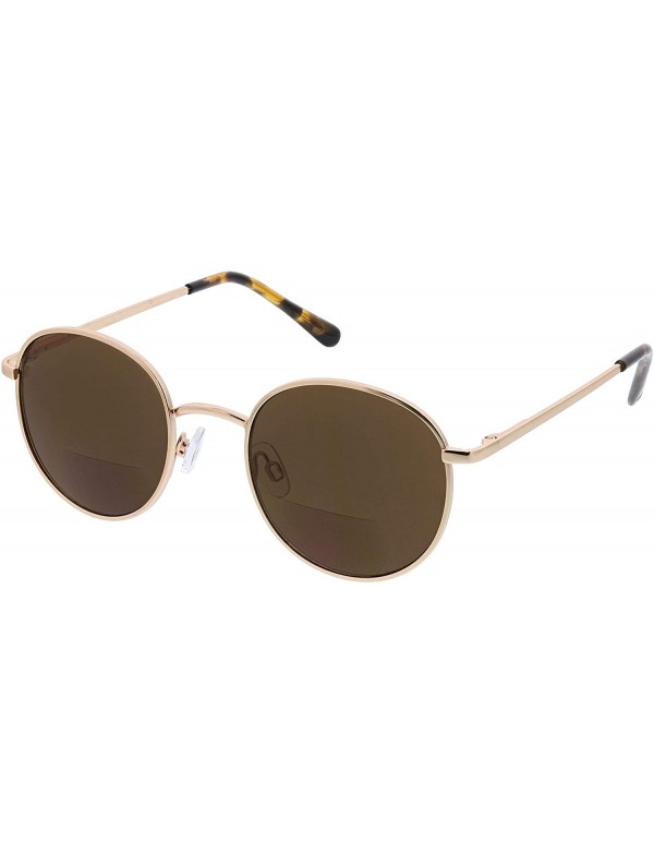 Round The Good Life Round Hideaway Bifocal Sunglasses- Gold/Tortoise- 49 mm + 2 - CJ18XDDG23L $17.51