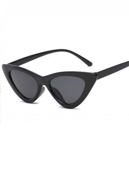 Cat Eye 2020 Fashion Sunglasses Woman Vintage Retro Triangular Cat Eye Glasses Transparent Ocean Uv400 (Color C9) - C9 - CW19...