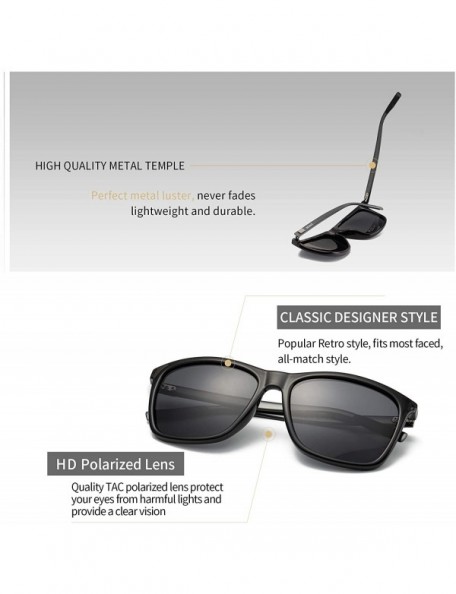 Square Unisex Polarized Sunglasses Classic Men Retro UV400 Brand Designer Square Al Mg Alloy Frame Sun glasses UV400 - C91948...