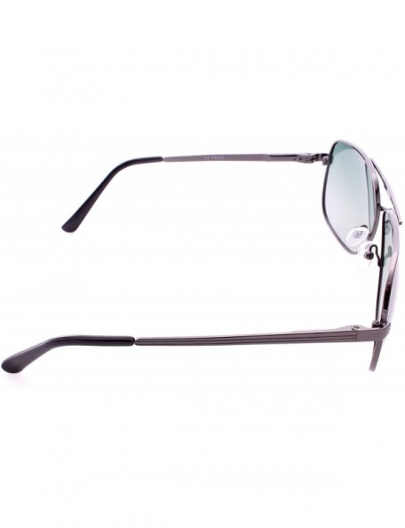 Aviator Square Aviator Metal Sunglasses - Black Frame - CM12HSCQHAF $11.73