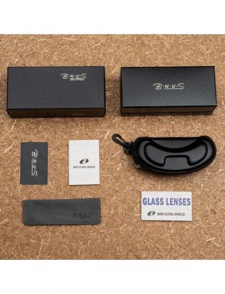 Oversized Sunglasses for Men & Women - Polarized glass lens - Color Mirrored Scratch Proof - Black/G-15 - CM196877T86 $24.09