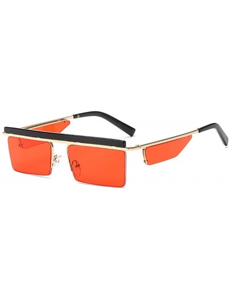 Square Rimless Square Ocean Lens Sunglasses HD Lenses with Case UV Protection Driving Cycling - Red - CM18LMUI99K $13.36