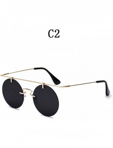 Rectangular Fashion Men Women Designer Glasses Classic Round Rimless Steampunk Sunglasses Vintage Eyewear - C2 - CG18Y48ZOXA ...