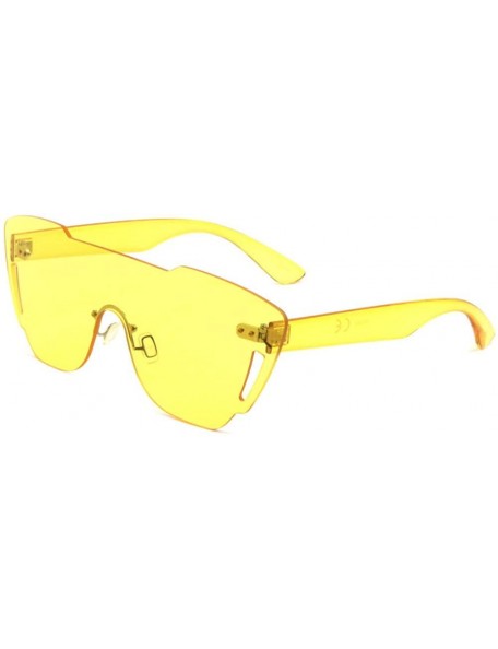 Goggle Sobe Rimless Mono One Piece Shield Sunglasses - Yellow Transparent Frame - CA180948IYD $7.99