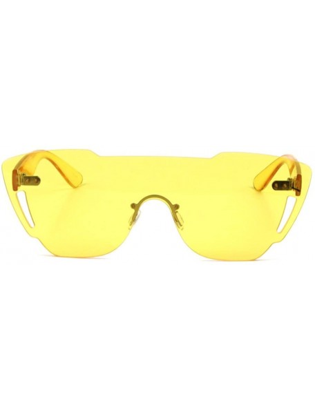 Goggle Sobe Rimless Mono One Piece Shield Sunglasses - Yellow Transparent Frame - CA180948IYD $7.99