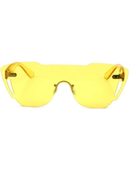 Goggle Sobe Rimless Mono One Piece Shield Sunglasses - Yellow Transparent Frame - CA180948IYD $7.99