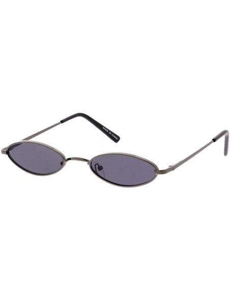 Oval Retro Fashion Wired Frame Skinny Sunglasses OV55 - Black - CW192032S2C $9.50