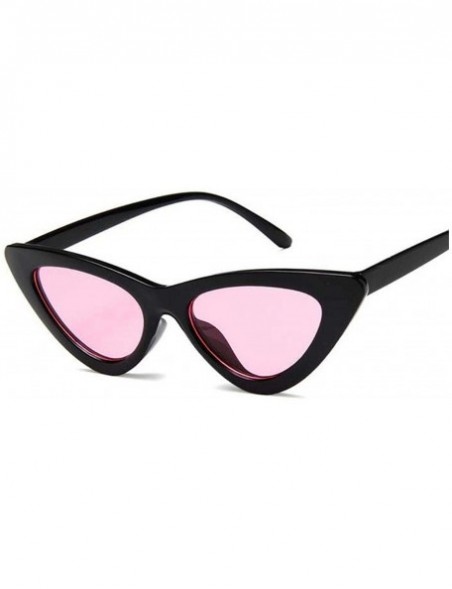 Goggle Retro Fashion Sunglasses Women Vintage Cat Eye Black White Sun Glasses UV400 Oculos - Black Pink - CQ1985HH4RX $25.43