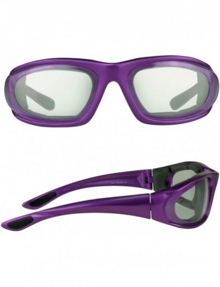 Goggle Frame Motorcycle Transitional Sunglasses Girls - Purple W/ Microfiber & Hard Case - CM183KXYM8S $33.97