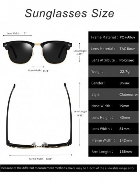 Rimless Mens Sunglasses Polarized Retro Classic Semi Rimless Sun Glasses for Women Vintage UV400 Protection With Case - CZ18T...