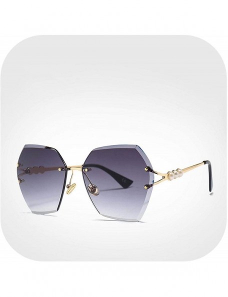 Square Square RimlPearl Sunglasses Retro Women Trendy Gradient Polygon Sun Glasses UV400 G23023 - Gray Sunglasses - CC197A2K7...