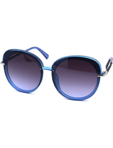 Butterfly Womens Designer Fashion Diva 90s Plastic Mod Sunglasses - Blue Smoke - CI18YIQ6TQH $23.32