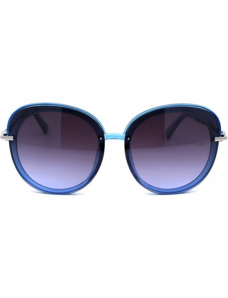 Butterfly Womens Designer Fashion Diva 90s Plastic Mod Sunglasses - Blue Smoke - CI18YIQ6TQH $10.22