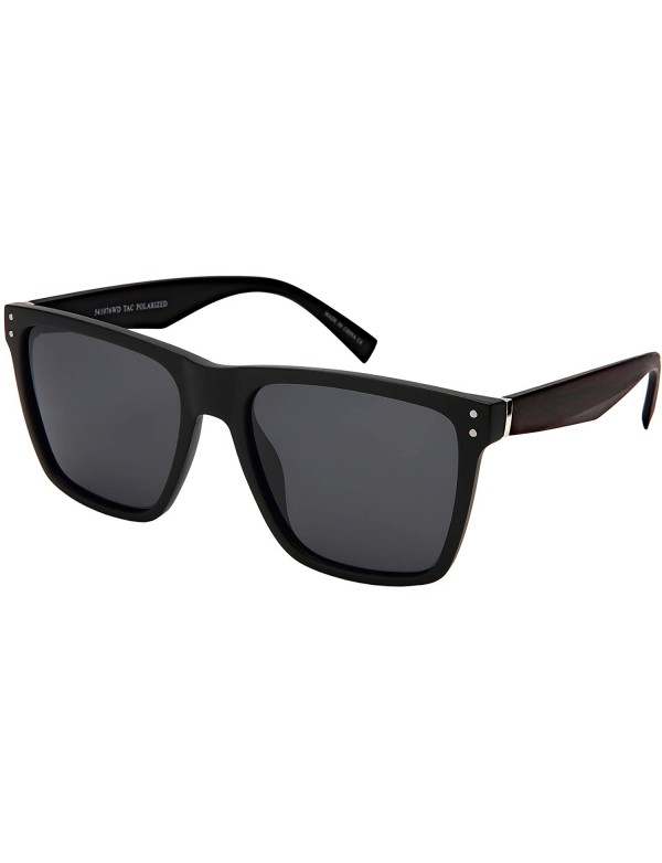 Square 80s Horned Rim Sunglasses for Men Women Square Sunglass Polarized Lens 541076 - CJ18M9QQDSZ $10.16