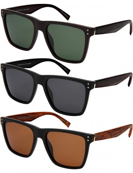 Square 80s Horned Rim Sunglasses for Men Women Square Sunglass Polarized Lens 541076 - CJ18M9QQDSZ $10.16