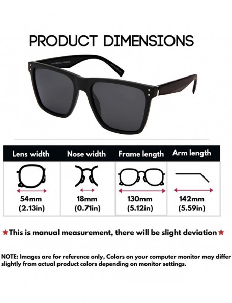 Square 80s Horned Rim Sunglasses for Men Women Square Sunglass Polarized Lens 541076 - CJ18M9QQDSZ $10.16