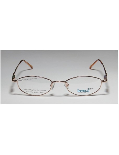 Rectangular Intelli Clip 749 Womens/Ladies Sunglass Lens Clip-Ons Crystals Spring Hinges Eyeglasses/Eyewear - Rose Gold - CJ1...