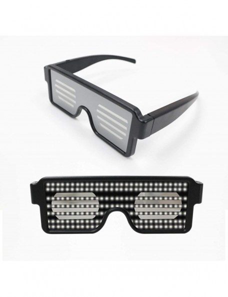 Square Glasses Rechargeable Animation Halloween Christmas - Led-white - C018KY9S7KN $13.71