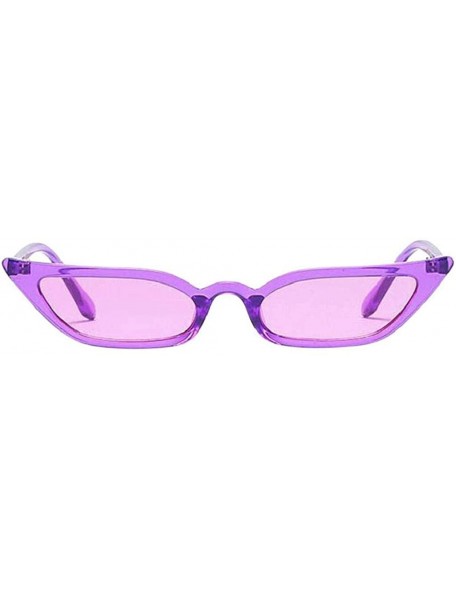 Aviator Women Vintage Cat Eye Sunglasses Retro Small Frame UV400 Eyewear Fashion Ladies - Purple - C818RZM2KGX $8.48