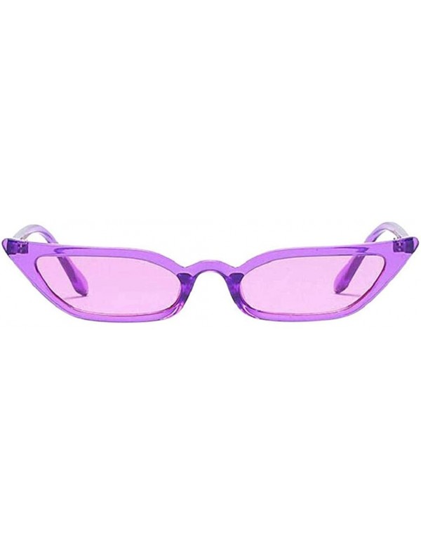 Aviator Women Vintage Cat Eye Sunglasses Retro Small Frame UV400 Eyewear Fashion Ladies - Purple - C818RZM2KGX $8.48