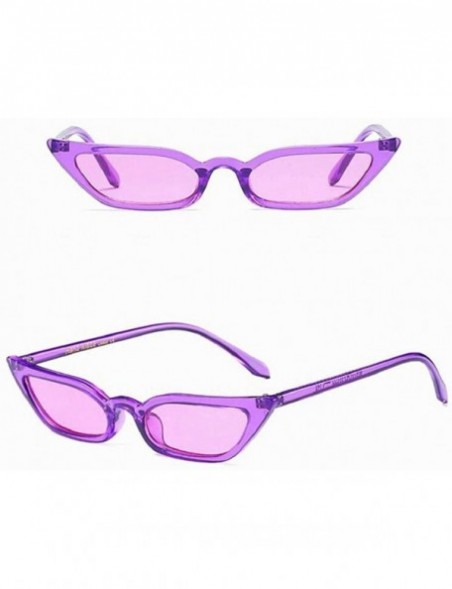 Aviator Women Vintage Cat Eye Sunglasses Retro Small Frame UV400 Eyewear Fashion Ladies - Purple - C818RZM2KGX $8.48