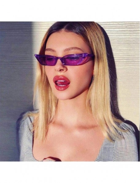 Aviator Women Vintage Cat Eye Sunglasses Retro Small Frame UV400 Eyewear Fashion Ladies - Purple - C818RZM2KGX $8.48