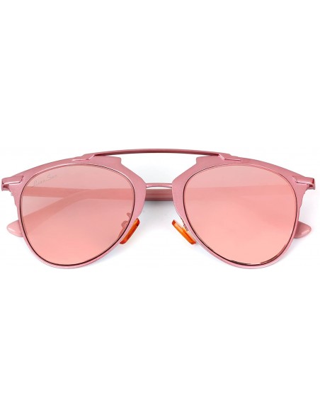 Aviator Fashion Women Full Metal Round Circle Mirror Driver Aviator Sunglasses 2012 - Pink - C112HP3HMUH $26.26