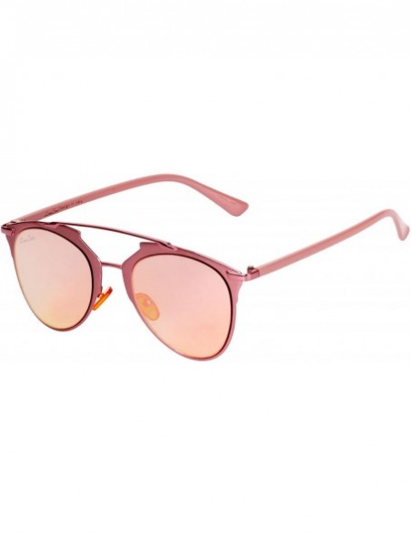 Aviator Fashion Women Full Metal Round Circle Mirror Driver Aviator Sunglasses 2012 - Pink - C112HP3HMUH $26.26