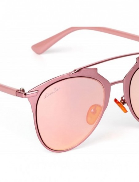 Aviator Fashion Women Full Metal Round Circle Mirror Driver Aviator Sunglasses 2012 - Pink - C112HP3HMUH $26.26