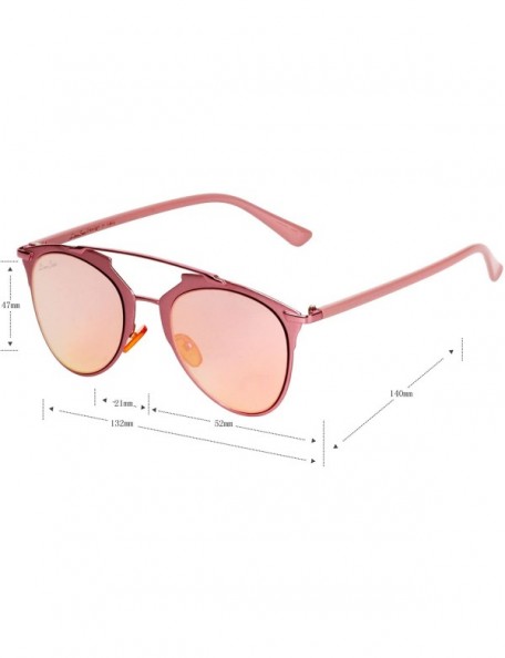 Aviator Fashion Women Full Metal Round Circle Mirror Driver Aviator Sunglasses 2012 - Pink - C112HP3HMUH $26.26