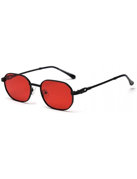 Square Vintage Small Frame Square Sunglasses Polarized Metal Sun Glasses 2020 Fashion Men Women Sunglasses UV400 - Red - CK19...