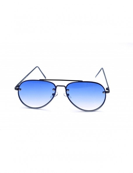 Aviator Stylish Aviator Sunglasses for Boys and Girls Blue Shade - CP18MET3XGN $34.08