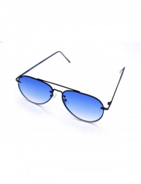 Aviator Stylish Aviator Sunglasses for Boys and Girls Blue Shade - CP18MET3XGN $18.80