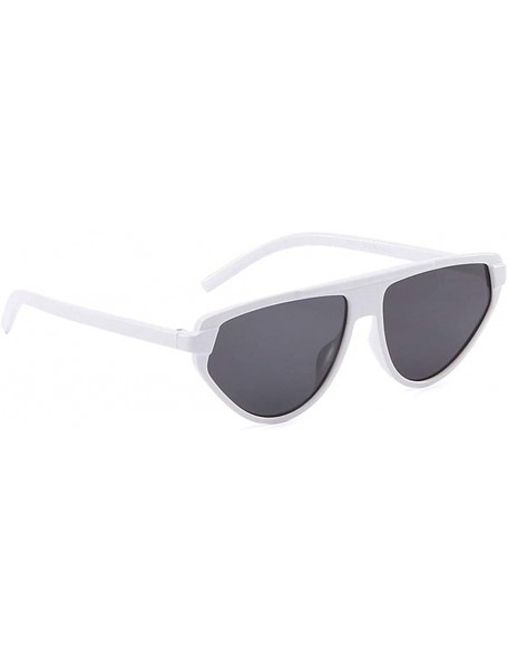 Wrap Vintage Oversized Sunglasses Radiation Protection - White - CF196IQ2CMK $9.01