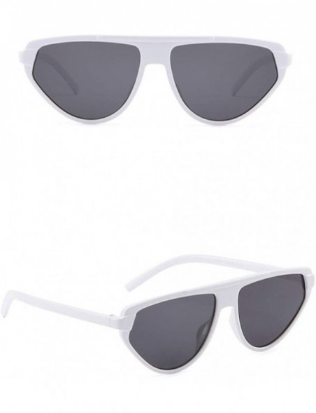 Wrap Vintage Oversized Sunglasses Radiation Protection - White - CF196IQ2CMK $9.01