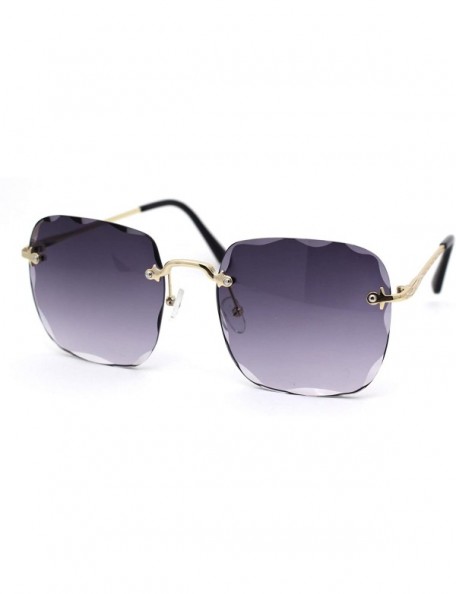 Rectangular Womens Expose Bevel Lens Rectangular Butterfly Sunglasses - Gold Smoke - CT18WX6HZ2H $11.76