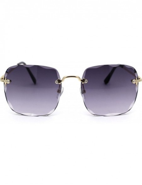 Rectangular Womens Expose Bevel Lens Rectangular Butterfly Sunglasses - Gold Smoke - CT18WX6HZ2H $11.76