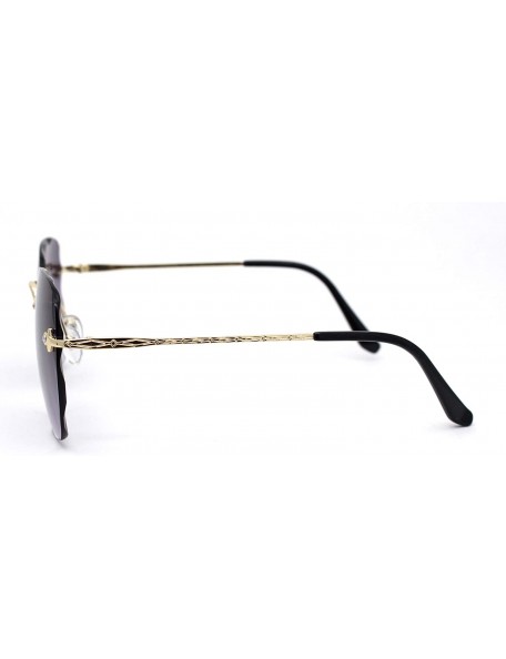 Rectangular Womens Expose Bevel Lens Rectangular Butterfly Sunglasses - Gold Smoke - CT18WX6HZ2H $11.76