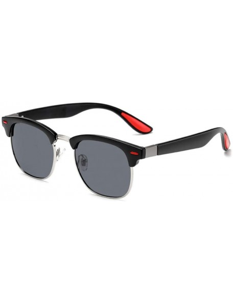 Oval Men Polarized Sunglasses Half Frame Driving Sun Glasses for Men Women Retro Shades - 2 - C5194O58AOY $19.58