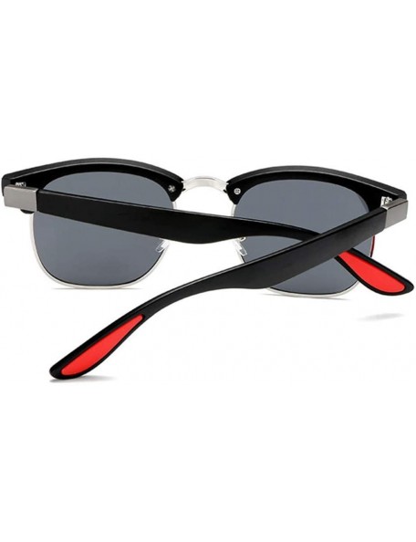 Oval Men Polarized Sunglasses Half Frame Driving Sun Glasses for Men Women Retro Shades - 2 - C5194O58AOY $19.58