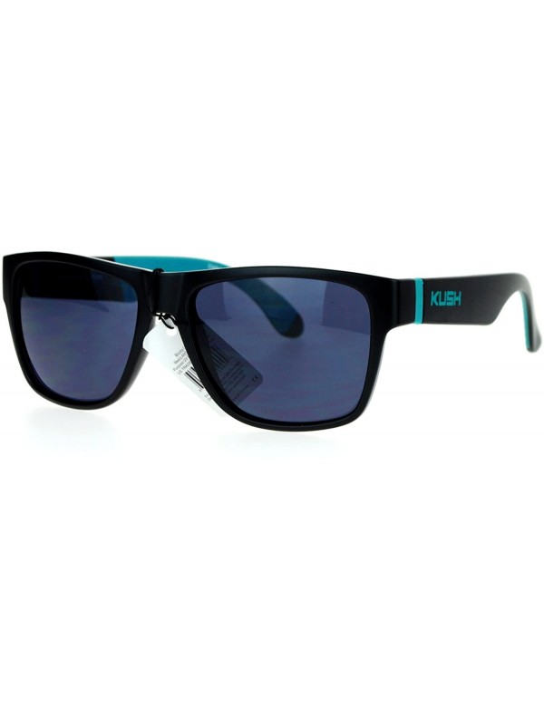 Wayfarer Soft Cushion Arm Sport Matte Horn Rim Sunglasses - Teal - CO18T9G8265 $10.61