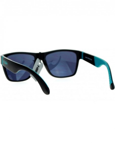 Wayfarer Soft Cushion Arm Sport Matte Horn Rim Sunglasses - Teal - CO18T9G8265 $10.61