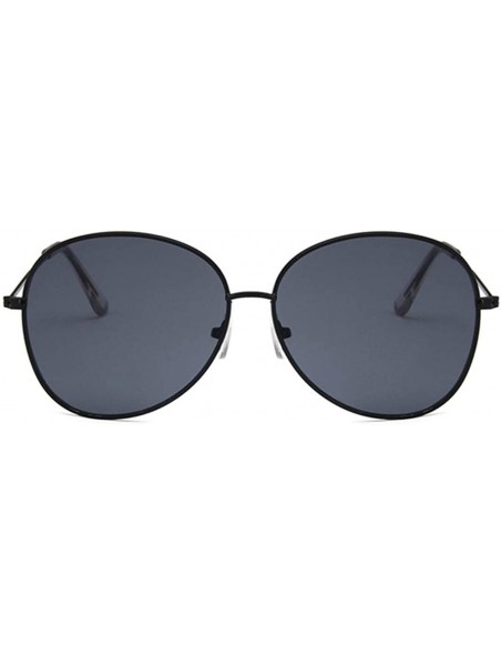 Oval Unisex Sunglasses Retro Gold Grey Drive Holiday Oval Non-Polarized UV400 - Black Grey - CU18RKD74O9 $9.10