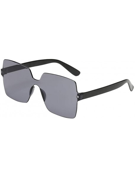 Square Oversized Square Candy Colors Glasses Rimless Frame Unisex Sunglasses - K - C0195NHS4YQ $8.55