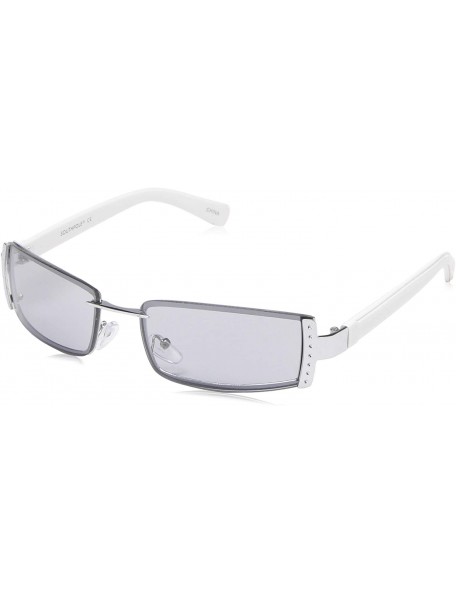 Shield Rectangular Sunglasses - Silver - 65 mm - CQ18NGAMD65 $18.64