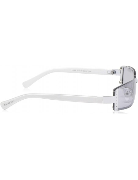 Shield Rectangular Sunglasses - Silver - 65 mm - CQ18NGAMD65 $18.64
