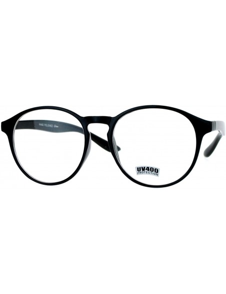 Oversized Geeky Nerd Oversize Round Thin Plastic Keyhole Eye Glasses - Black - CJ129SXCJLT $9.39