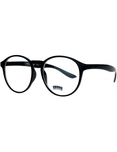 Oversized Geeky Nerd Oversize Round Thin Plastic Keyhole Eye Glasses - Black - CJ129SXCJLT $9.39